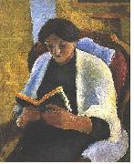 Reading woman August Macke